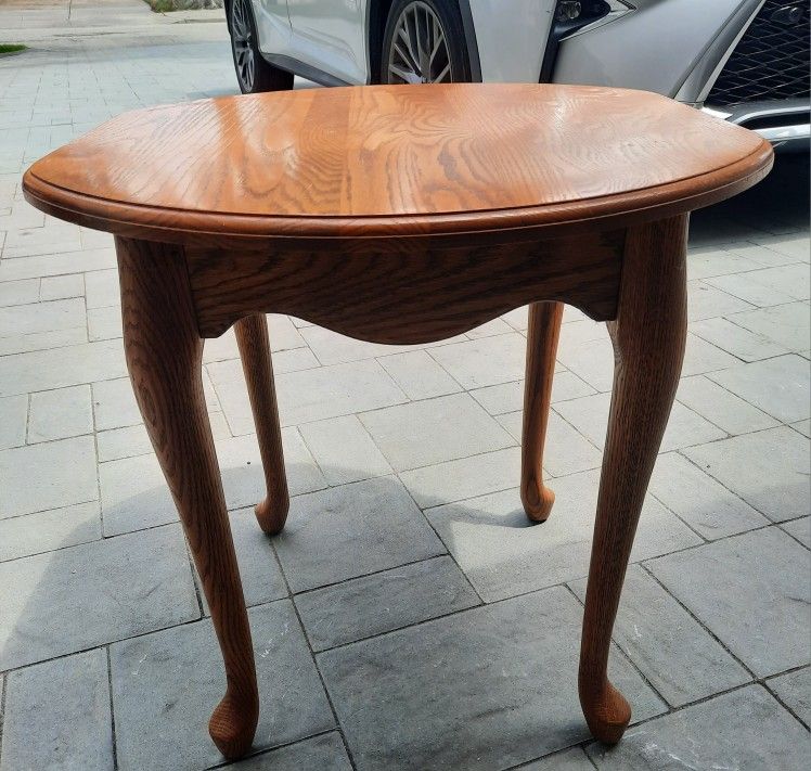 Antique Solid Oak End Table