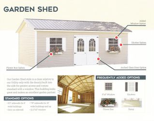 Amish Built Garden Sheds No Credit Checks Everyone Is Approved Delivery And Setup Incuded cancel anytime no penalty for early payoff 0% early payoff  Thumbnail
