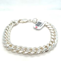 925 Sterling Silver 9” Solid Miami Cuban Bracelet 46.00g 9.8mm 193930/2