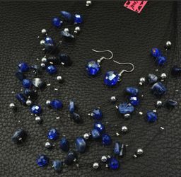 Betsey Johnson Fashion Jewelry Elegant Blue Gemstone Choker