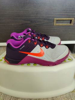 Women's Nike Metcon 1 Flywire Purple/Orange/Grey Sz 5