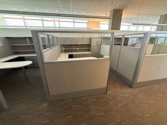 Haworth Compose Various Sizes Glass Loaded Manager Stations 65" Tall