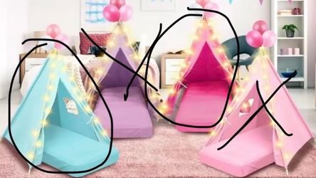 NEW Colorful Teepee W/lights And Mattress