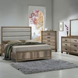 4 PCS QUEEN SIZE BEDROOM SET (BRAND NEW)(((MATTRESS NOT INCLUDED)))