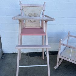 Doll highchair and crib