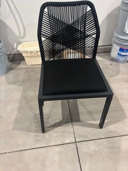 Outside black dining chairs