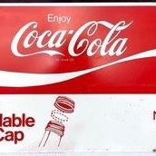 1970's Metal COCA COLA Resealable Cap Double Sided Advertising Sign