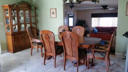 Dinning table and China cabinet.