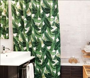 Boho Palm Fabric Shower Curtain