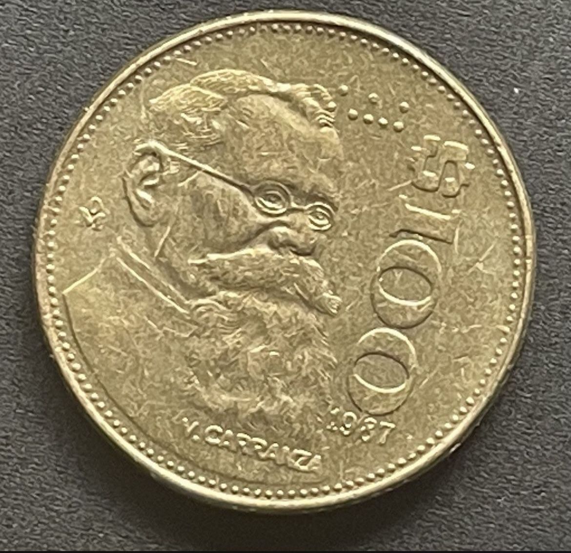 100 Pesos 1987 Coin Of Mexico 