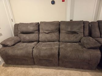 Brown Electronic Recliner Sofa Set