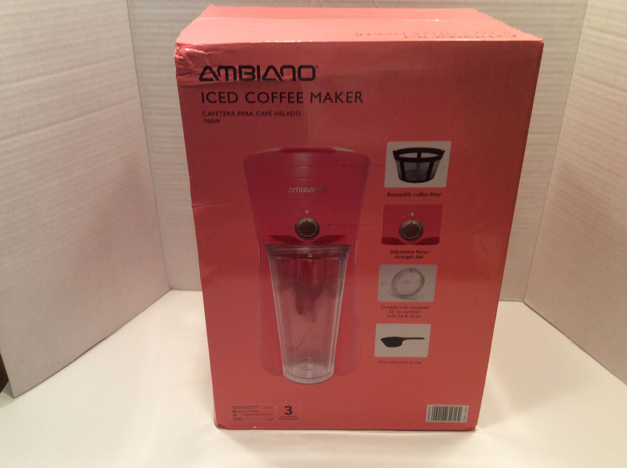 Ambiano Iced Coffee Maker With Insulated Tumbler 700W Pink.