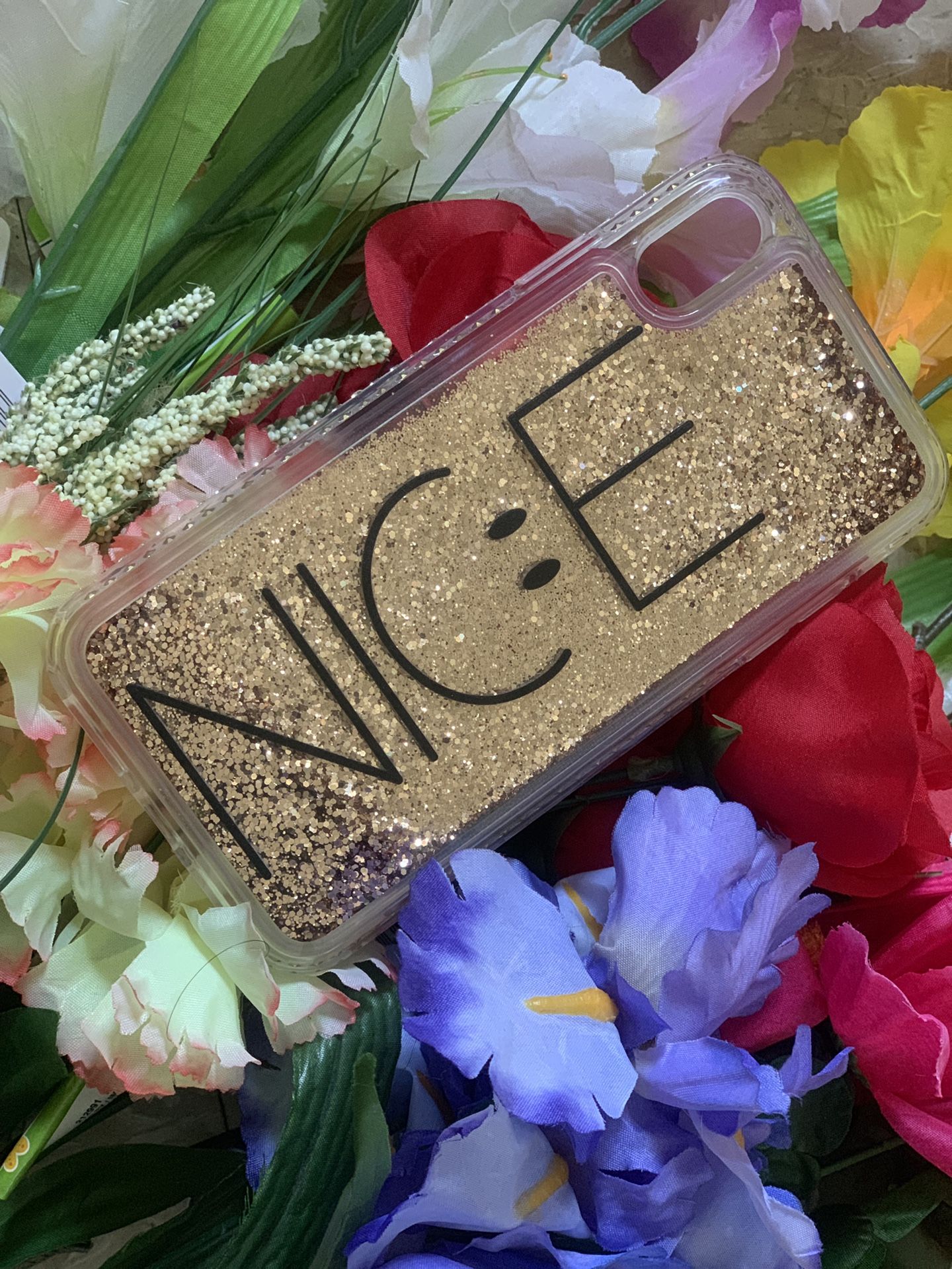 iPhone XS phone case- nice moving glitter