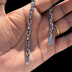 Made in Italy 925 Sterling Silver Bracelet | Blue Zirconia | 8" | 20g