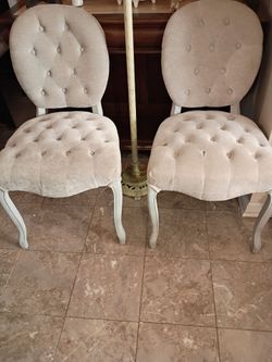 Pair of Tufted French Style Side Chairs
