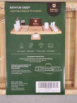 Royal Craft Wood Bamboo Bathtub Caddy