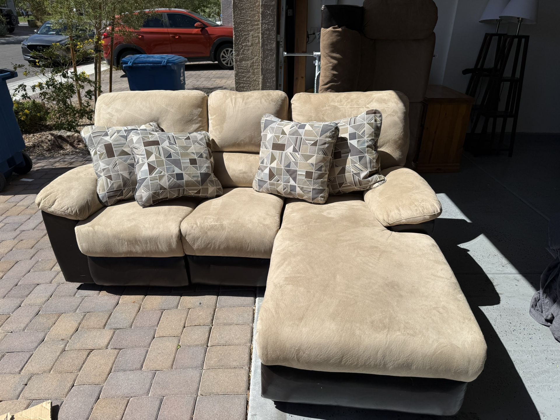Beige Couch With Pillows