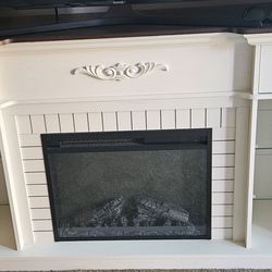 Electric Fireplace with Mantel