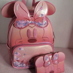 BrandNew Minnie Mouse Backpack And Wallet 