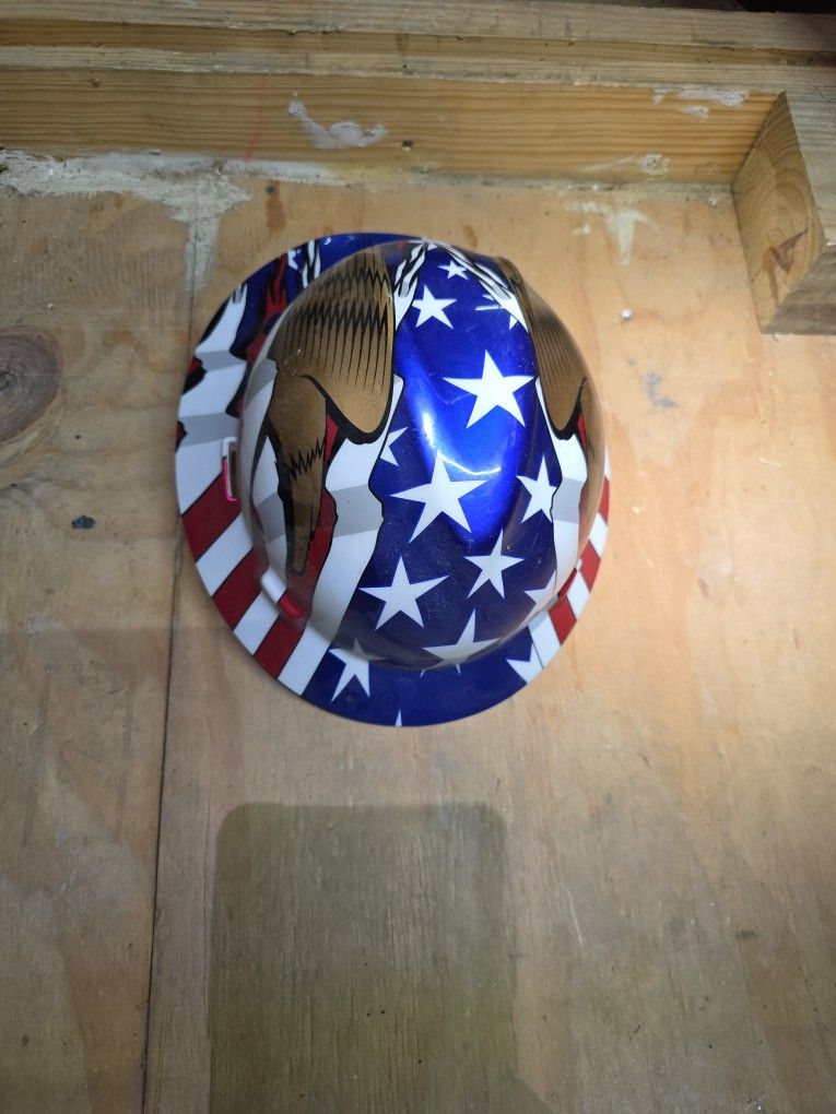 Consttruction Hardhat American Flag