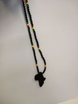 Men's necklace with African map