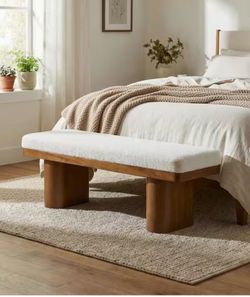 Bedroom Bench Entryway Dining Bench with Solid Wood Legs