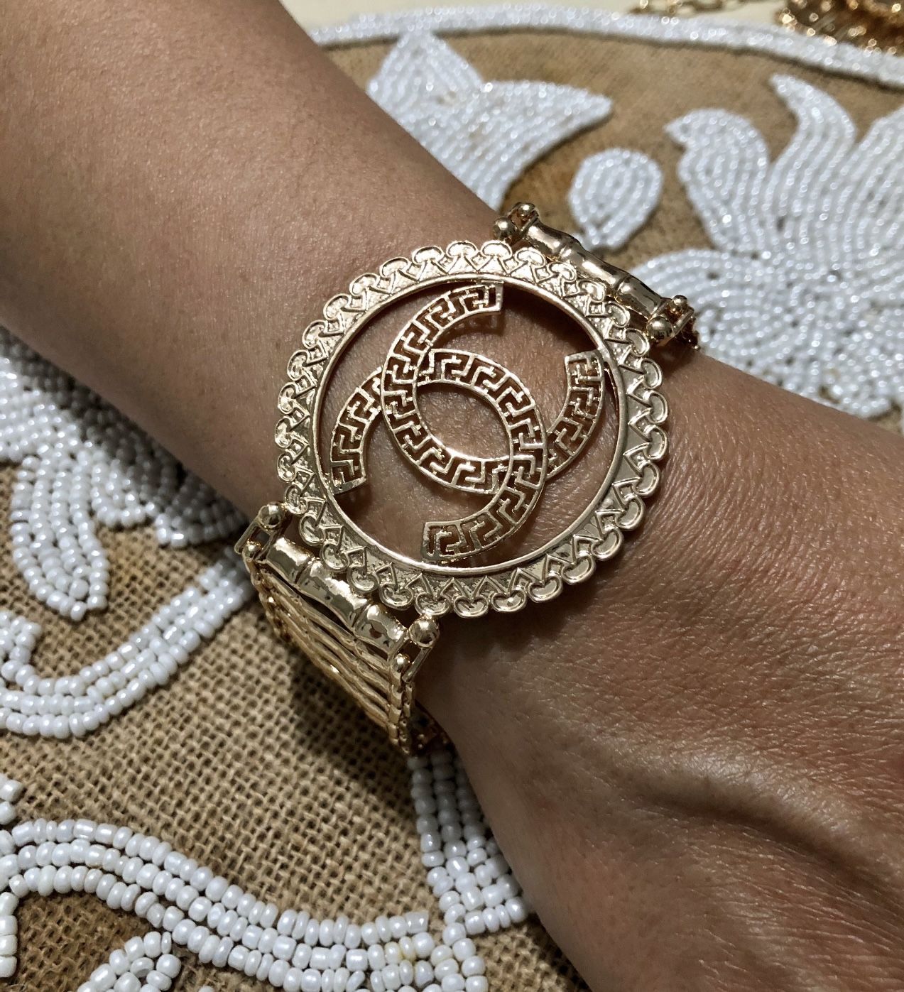 3 pcs set Gold plated jewelry Necklace, Bracelet, Earring.