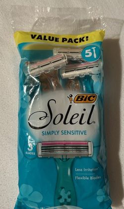 Brand New BIC Soleil Simply Sensitive Razors – 5 Pack
