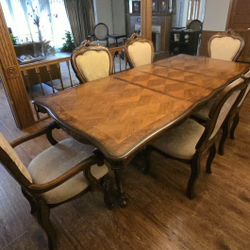 Solid Wood Dining Table + 6 Chairs