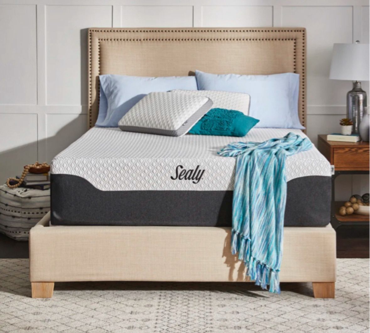 Sealy Cool + Clean 14” Plush Queen Hybrid Mattress