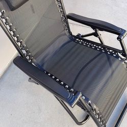 Brand New $40 Foldable Outdoor Patio Zero Gravity Recliner Lounge Chair, Adjustable Headrest, Textilene Mesh