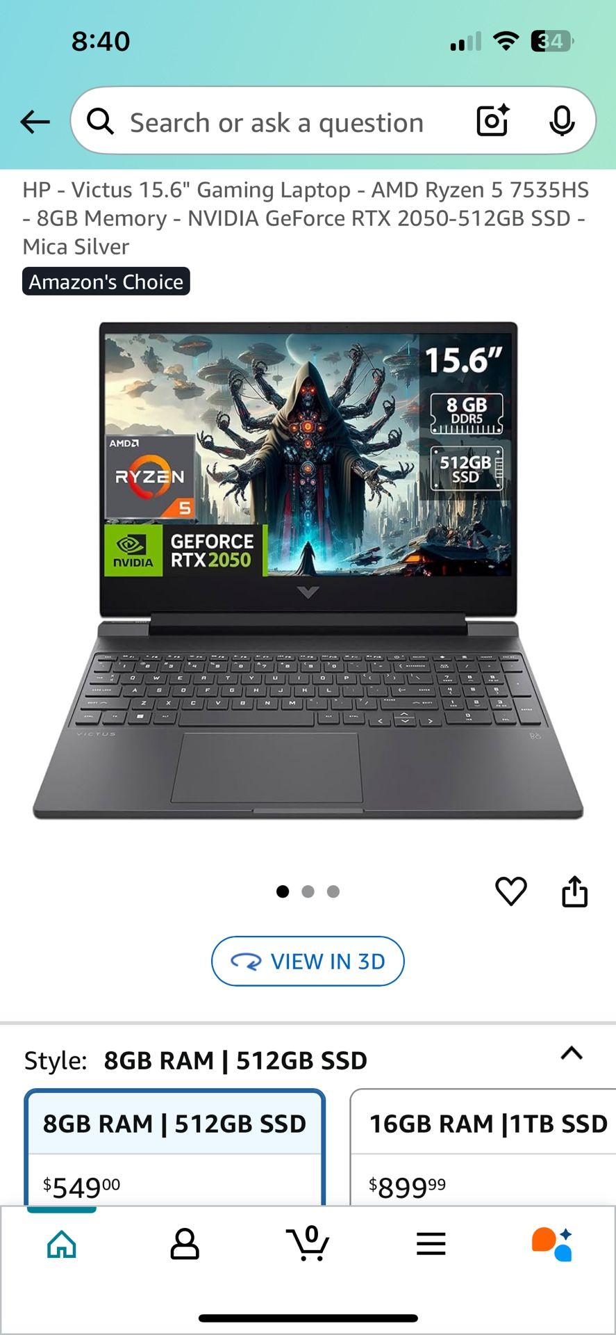 HP Victus Gaming laptop 15.6