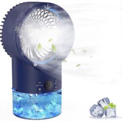 EEIEER Air Conditioner Fan Personal Evaporative Cooler Circulator 3 Speeds 2/4H Timer 7 Colors LED Light 2 Misting Modes Humidifier Quiet Mist Cooling