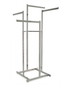 High Capacity 4 Way Retail Clothing Display Rack