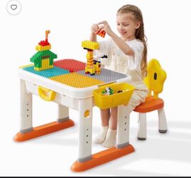 KUB Kids Activity Table and Chair Set, Toddler Learning Play Table Toys