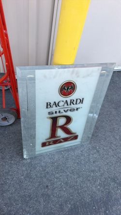 Bacardi silver vintage liquor beer sign mirror