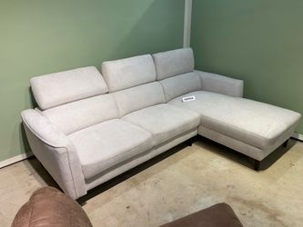 New chaise/sofa gray fabric upholstered