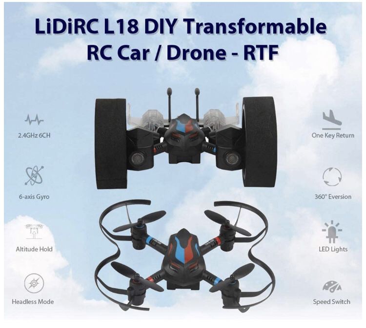 Drone 2.4Ghz 6CH 6-Axis Gyro, 8 Min Long Time Flying, Can DIY, manually get Four Axes, Remote Control car, Good for Beginners, Adults & Kids (Black)