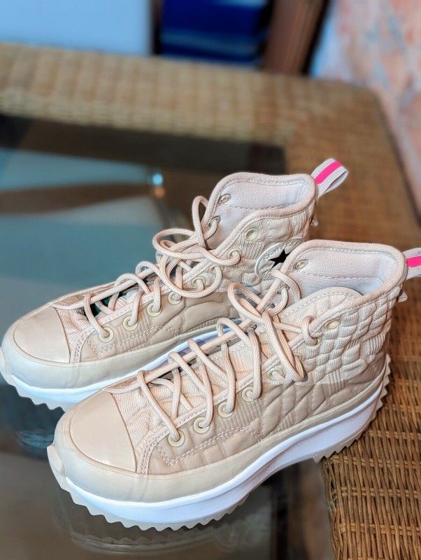 Converse Run Star Hike Hi "Digital Terrain" platform Brown/Pink M 6.5/W 8