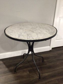 Modern Marble Bistro Table – Apartment Size – Real Stone Top