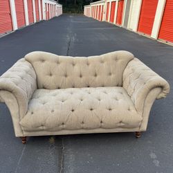 Stylish Tufted Beige Couch & Loveseat Set