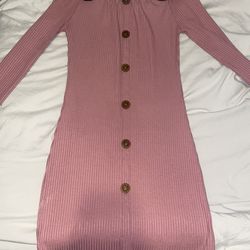 Blush Pink Long Sleeve Dress