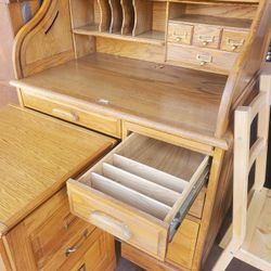 Desk filing cabinet and chair