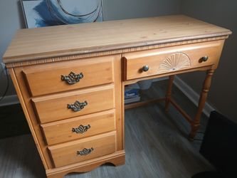 Wood Desk 5 Drawers