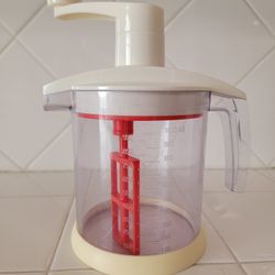 Tovolo Quick Mix Batter Hand Powered Mixing Blender Tool, Red/Clear