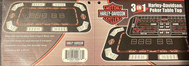 Harley Davidson 3 in 1 poker table top