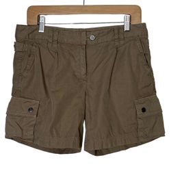 Brown Mid Rise Cargo Shorts, Size 6