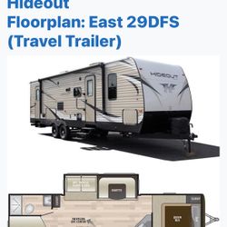 2019 Keystone - Hideout Floorplan: East 29DFS