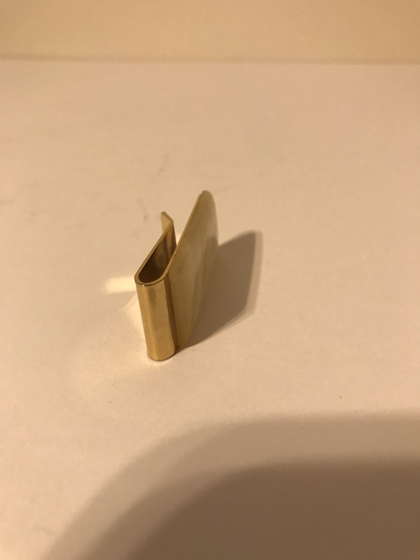 Vintage 2” Mother of Pearl Gold Colored Brass Money Clip