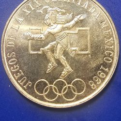 1968 ,Olimpiada Mexican Silver Proof kind ,a Great Coin For Your Collection!!!